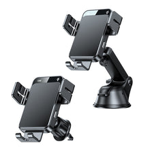 Заредете изображение във визуализатора на галерията – Joyroom Qi wireless 15W automatic car charger electric phone holder (dashboard and air vent) black (JR-ZS219)
