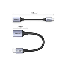 Заредете изображение във визуализатора на галерията – Ugreen OTG adapter cable USB-C (male) - USB-A (female) 5Gb/s 0.15m black (US378)
