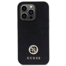 Заредете изображение във визуализатора на галерията – Original Case GUESS Strass Metal Logo GUHCP15LPS4DGPK for Iphone 15 Pro black
