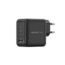 Заредете изображение във визуализатора на галерията – Amazing Thing Wall charger Thunder Pro GaN EUTH66W - USB + 2xType C - PD 66W black
