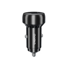 Заредете изображение във визуализатора на галерията – Choetech TC0014 USB-C USB-A PD 60W car charger with LED backlight - black
