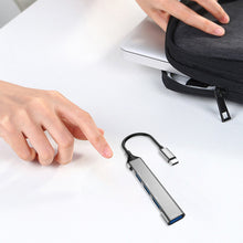 Заредете изображение във визуализатора на галерията – Dudao HUB 4in1 USB-C - 4x USB-A (3 x USB2.0 / USB3.0) 6.3cm black (A16T)
