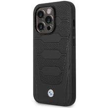 Заредете изображение във визуализатора на галерията – Case BMW BMHCP14X22RPSK iPhone 14 Pro Max 6.7" black/black Leather Seats Pattern
