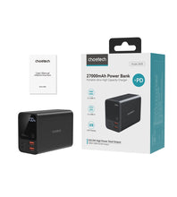 Заредете изображение във визуализатора на галерията – Choetech B635BK USB-A / USB-C Powerbank 22.5W 27000mAh - black
