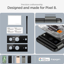 Заредете изображение във визуализатора на галерията – Spigen Glas.tR EZ Fit Optik Camera Protector for Google Pixel 8 - black 2 pcs.
