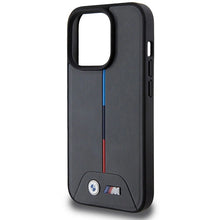 Заредете изображение във визуализатора на галерията – BMW M Quilted Tricolor MagSafe case for iPhone 15 Pro - gray
