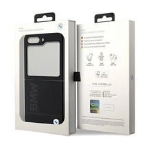 Заредете изображение във визуализатора на галерията – BMW Leather Hot Stamp case for Samsung Galaxy Z Flip 5 - black
