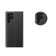 Заредете изображение във визуализатора на галерията – New Sleep View Case for Samsung S24 Ultra with flap - black
