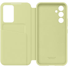 Заредете изображение във визуализатора на галерията – Samsung Smart View Wallet Case for Samsung Galaxy A54 5G Cover with Smart Flip Window Card Wallet Lime (EF-ZA546CGEGWW)
