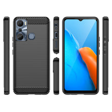 Заредете изображение във визуализатора на галерията – Carbon Case case for Infinix Hot 20i flexible silicone carbon cover black
