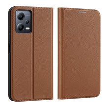 Заредете изображение във визуализатора на галерията – Dux Ducis Skin X2 Case for Xiaomi Redmi Note 12 5G / Poco X5 5G Cover Flip Wallet Stand Brown
