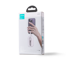 Заредете изображение във визуализатора на галерията – Joyroom powerbank 10000mAh Colorful Series 22.5W with 2 built-in USB C and Lightning cables white (JR-L012)
