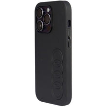 Заредете изображение във визуализатора на галерията – Audi Synthetic Leather iPhone 14 Pro 6.1" black/black hardcase AU-TPUPPCIP14P-TT/D1-BK
