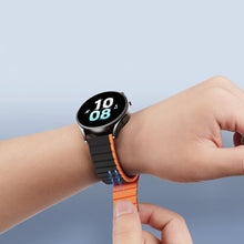 Заредете изображение във визуализатора на галерията – Universal Magnetic Samsung Galaxy Watch 3 45mm / S3 / Huawei Watch Ultimate / GT3 SE 46mm Dux Ducis Strap (22mm LD Version) - Black &amp; Orange
