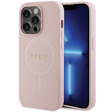 Заредете изображение във визуализатора на галерията – Original Case GUESS hardcase Saffiano MagSafe GUHMP13XPSAHMCP for Iphone 13 Pro Max pink
