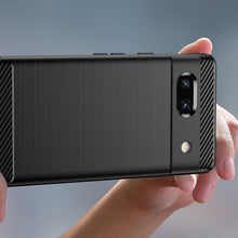Заредете изображение във визуализатора на галерията – Carbon Case for Google Pixel 7a flexible silicone carbon cover black
