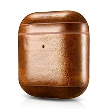 Заредете изображение във визуализатора на галерията – iCarer Leather Oil Wax Genuine Leather Case for AirPods 2 / AirPods 1 light brown (WMAP011-BN)
