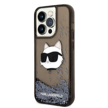 Заредете изображение във визуализатора на галерията – Karl Lagerfeld KLHCP14LLNCHCK iPhone 14 Pro 6.1" black/black hardcase Glitter Choupette Head
