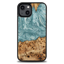 Заредете изображение във визуализатора на галерията – Wood and resin case for iPhone 15 Plus Bewood Unique Uranus - blue and white
