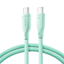Заредете изображение във визуализатора на галерията – Joyroom Multi-Color Series SA34-CC3 USB-C / USB-C Cable 60W Fast Transfer 1m - Green
