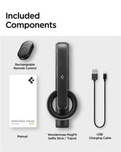 Заредете изображение във визуализатора на галерията – Spigen S570W selfie stick MagSafe tripod with Bluetooth - black
