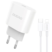 Заредете изображение във визуализатора на галерията – Dudao A8SEU PD USB-C Charger +PD cable 20W White
