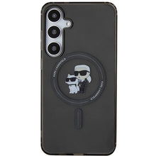 Заредете изображение във визуализатора на галерията – Karl Lagerfeld IML Karl&amp;Choupette Glitter MagSafe case for Samsung Galaxy S24+ - black
