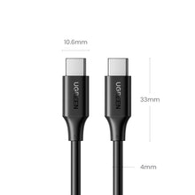 Заредете изображение във визуализатора на галерията – Ugreen US562 USB-C to USB-C PD Fast Charging Cable 1.5m Black
