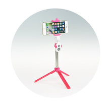 Заредете изображение във визуализатора на галерията – Combo селфи стик с tripod и remote control блутут/bluetooth розов - TopMag
