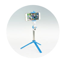 Заредете изображение във визуализатора на галерията – Combo селфи стик с tripod и remote control блутут/bluetooth син - TopMag
