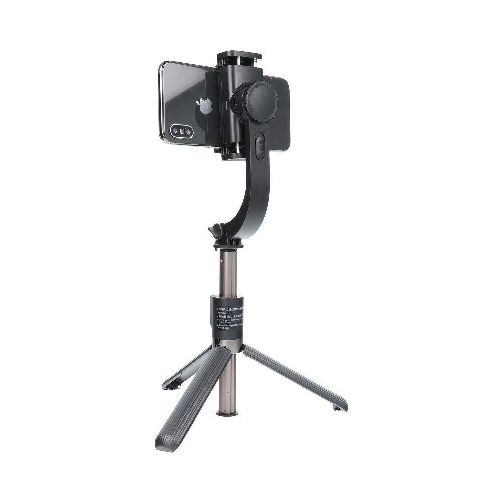 Combo selfie stick with tripod and remote control bluetooth gimbal stabilizer black sstr-l08 - TopMag