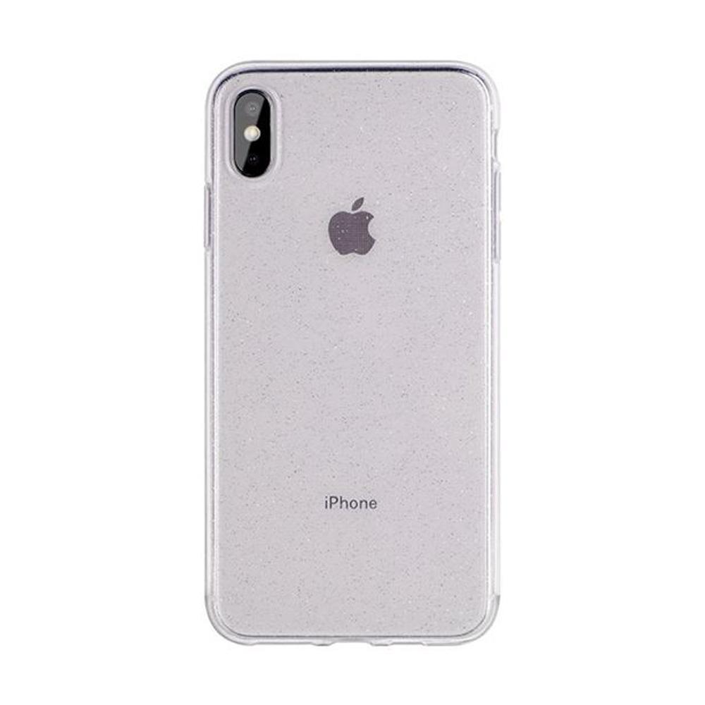 Crystal Glitter Silver гръб - iPhone x / xs прозрачен - TopMag