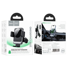 Заредете изображение във визуализатора на галерията – HOCO car holder with wireless charging to air vent HW13 Speed black
