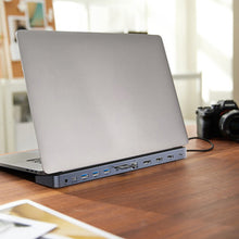 Заредете изображение във визуализатора на галерията – Baseus EliteJoy Gen2 11-Port Type-C HUB Adapter Dark gray（Type-C to HDMI*1+USB3.0*3+PD*1+VGA*1+SD/TF*1+RJ45*1+Type-C Data*1+3.5mm*1）

