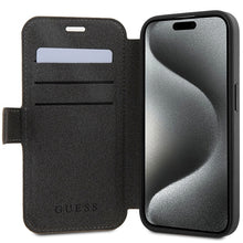 Заредете изображение във визуализатора на галерията – Original Case GUESS book 4G Metal Logo GUBKP15L4GMGBR for Iphone 15 Pro brown
