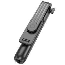 Заредете изображение във визуализатора на галерията – Borofone Selfie Stick BY11 Happy bluetooth with tripod and remote control black
