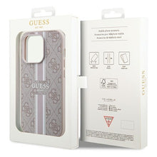 Заредете изображение във визуализатора на галерията – Original Case GUESS 4G Printed Stripes MagSafe GUHMP15LP4RPSP for Iphone 15 Pro pink
