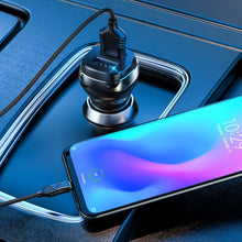Заредете изображение във визуализатора на галерията – HOCO car charger 2x USB A + cable USB A to Type C 2,4A Z40 black
