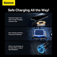 Заредете изображение във визуализатора на галерията – Baseus car holder with wireless charging automatic 15w halo black sudd000001
