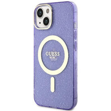 Заредете изображение във визуализатора на галерията – Guess GUHMP14MHCMCGU iPhone 14 Plus 6.7" purple/purple hardcase Glitter Gold MagSafe
