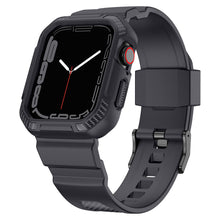 Заредете изображение във визуализатора на галерията – Kingxbar CYF106 2in1 Armored Case for Apple Watch SE, 8, 7, 6, 5, 4, 3, 2, 1 (41, 40, 38 mm) with Strap Gray
