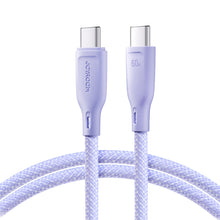Заредете изображение във визуализатора на галерията – Joyroom Multi-Color Series SA34-CC3 USB-C / USB-C Cable 60W Fast Transfer 1m - Purple
