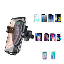 Заредете изображение във визуализатора на галерията – Choetech gravity car holder with built-in wireless charger black (T536-S)
