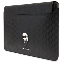 Заредете изображение във визуализатора на галерията – Original KARL LAGERFELD Laptop Sleeve Saffiano Monogram Ikonik KLCS16SAKHPKK 16 inches black
