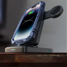 Заредете изображение във визуализатора на галерията – Joyroom JR-WQS02 iPhone AirPods Apple Watch 4in1 charging station foldable - black
