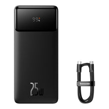 Заредете изображение във визуализатора на галерията – Powerbank 10000mAh USB / USB C 25W PD QC + USB C 60W Cable Baseus Bipow - black
