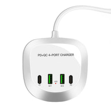 Заредете изображение във визуализатора на галерията – Travel charger T3P+ - 2xType C + 2xUSB - QC + PD 40W white
