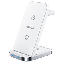 Заредете изображение във визуализатора на галерията – Acefast 3in1 wireless charging station for phone, headphones, smartwatch white (E15)
