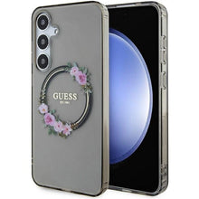 Заредете изображение във визуализатора на галерията – Guess IML Flowers Wreath MagSafe case for Samsung Galaxy S24+ - black
