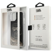 Заредете изображение във визуализатора на галерията – Karl Lagerfeld KLHCN61LGGKBK iPhone 11/ XR black/black hardcase Liquid Glitter Gatsby
